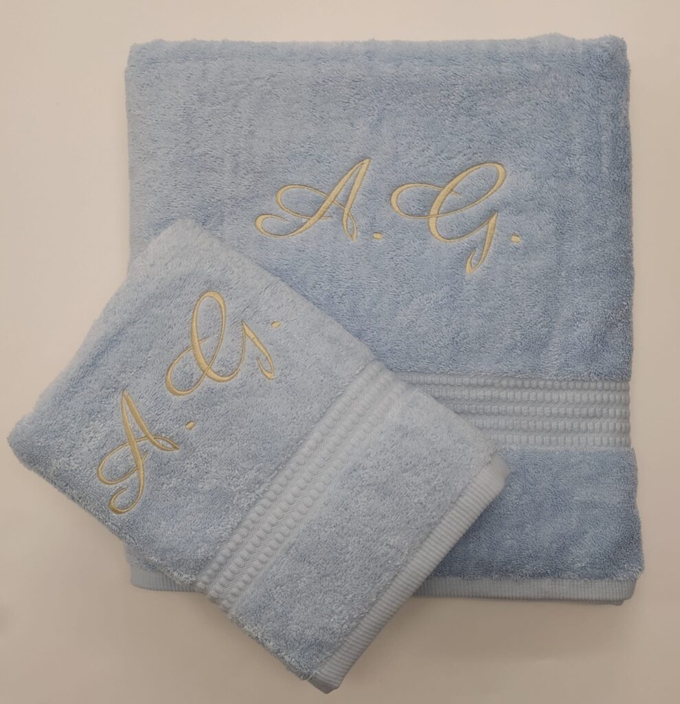 toalla bordados personalizado azul